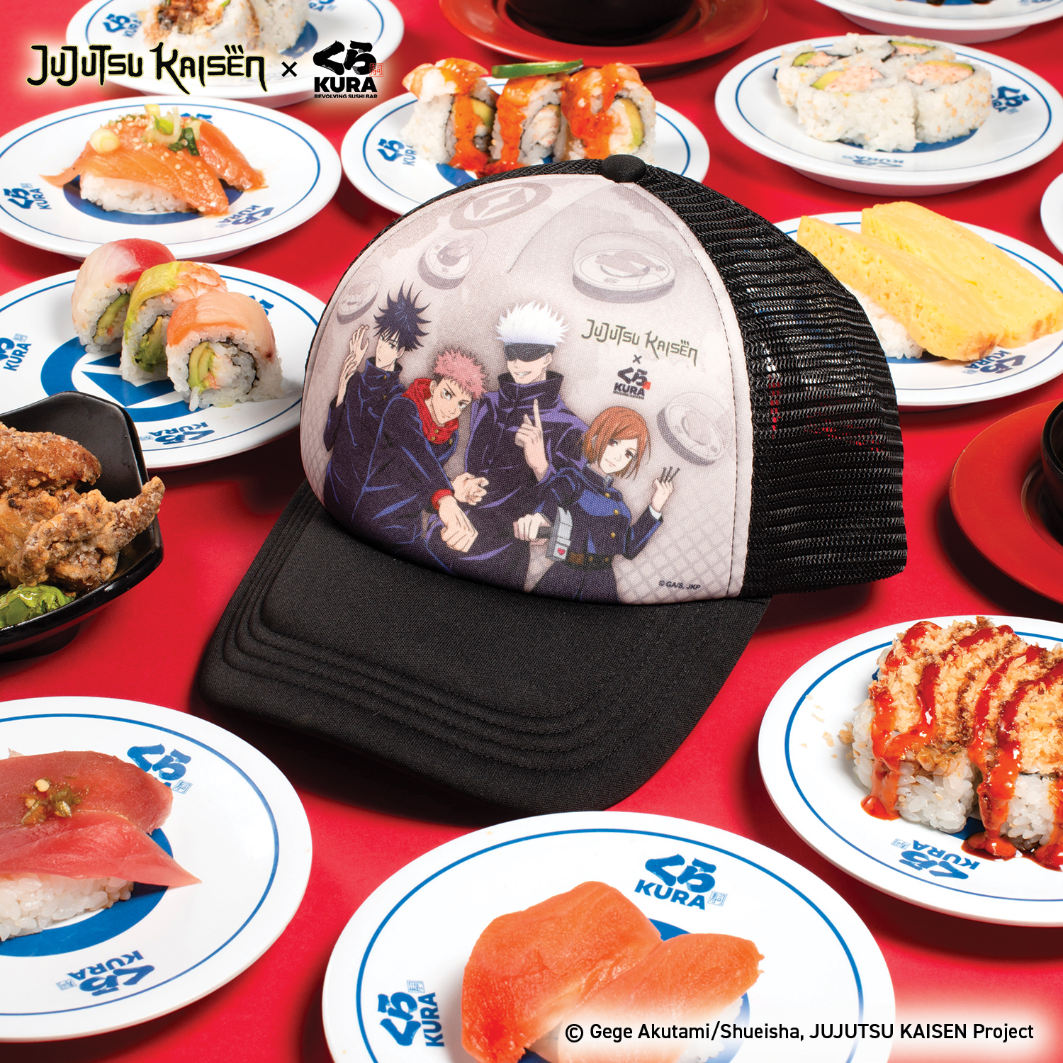 Kura Sushi USA X Jujutsu Kaisen Reveal Bikkura Pon Prize Collaboration   Photo By Emily J. Davis Jujutsu Kaisen X Kura Sushi Bikkura Pon Prize Collection Hat 2 